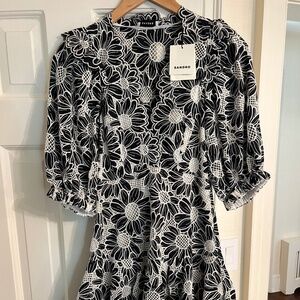 Sandro Audrey Cotton Giupure Mini Dress